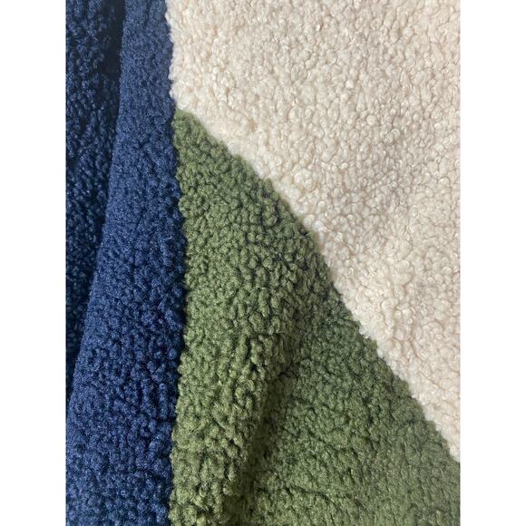 J. CREW COAT XS TEDDY SHERPA NAVY GREEN IVORY - Picture 11 of 11